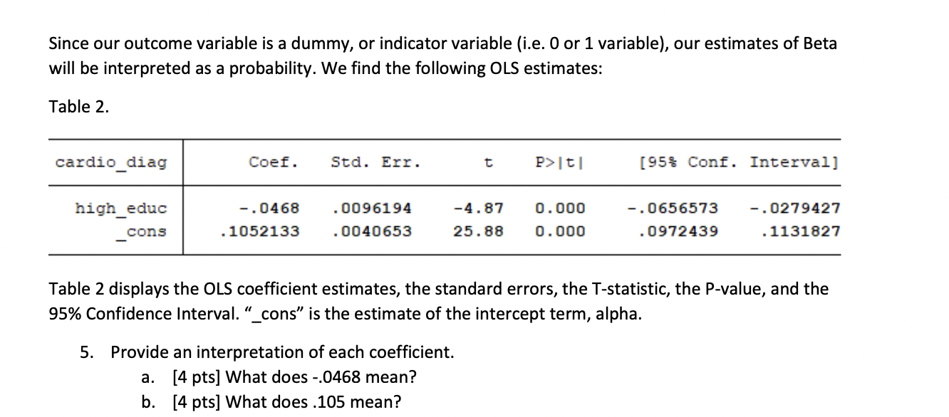 Solved Suppose We Estimate The Following Regression: \[ | Chegg.com