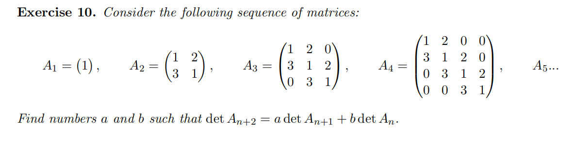 Solved Exercise 10. Consider the following sequence of | Chegg.com