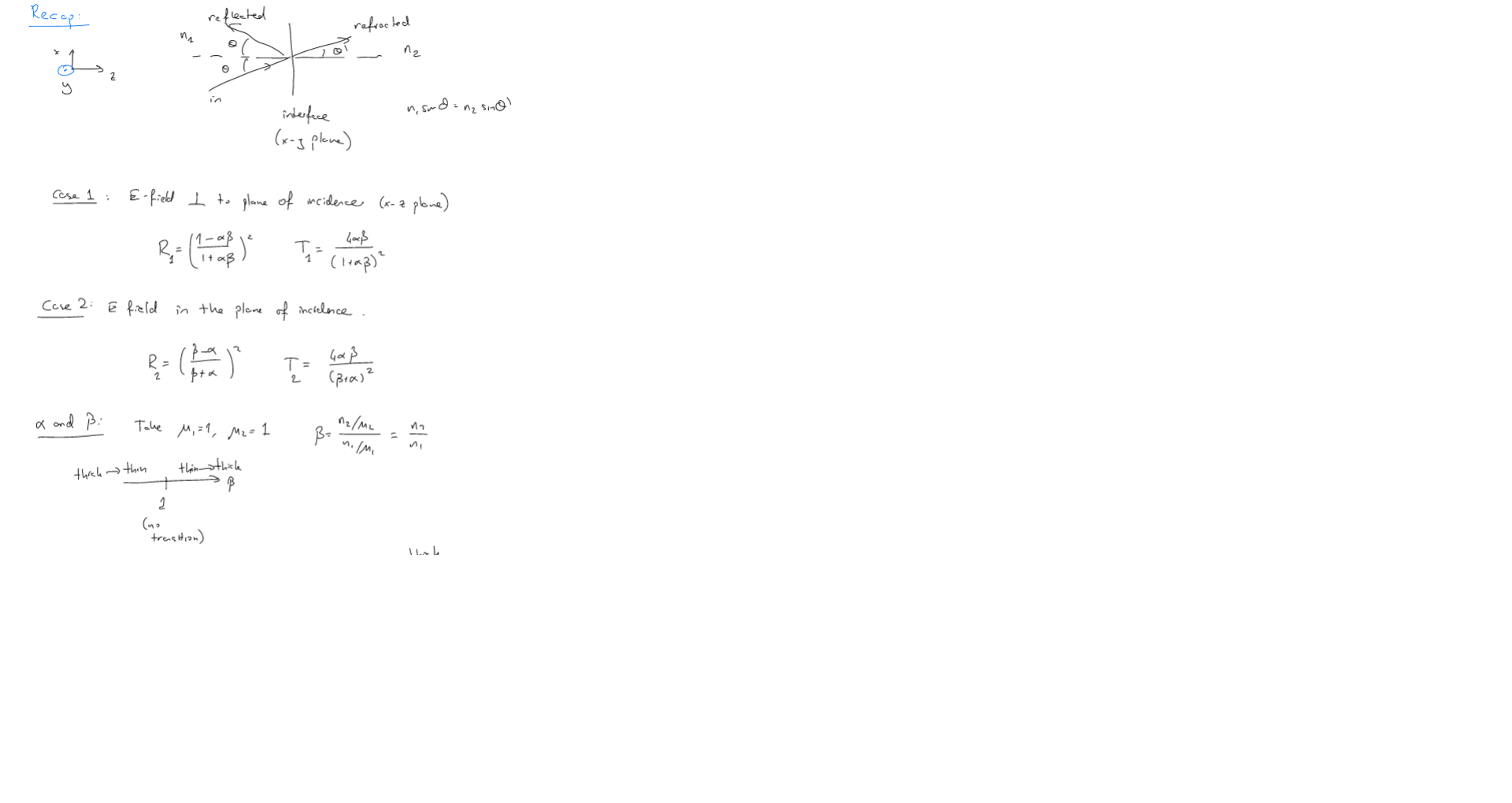Solved 1) Consider an interface between two media located at