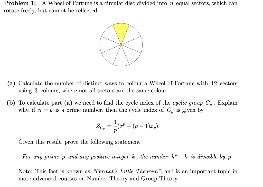 Solved Problem 1: A Wheel of Fortune is a circular disc | Chegg.com
