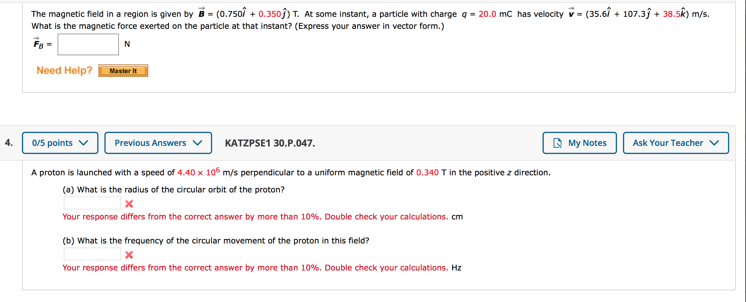 Solved The magnetic field in a region is given by B = | Chegg.com