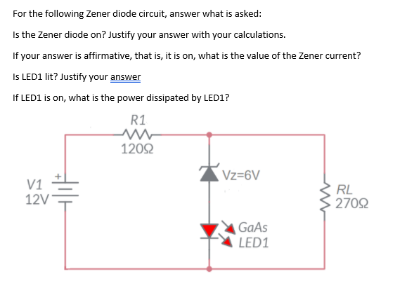 Solved For The Following Zener Diode Circuit, Answer What Is | Chegg.com