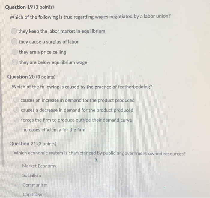 Solved Question 19 (3 points) Which of the following is true | Chegg.com