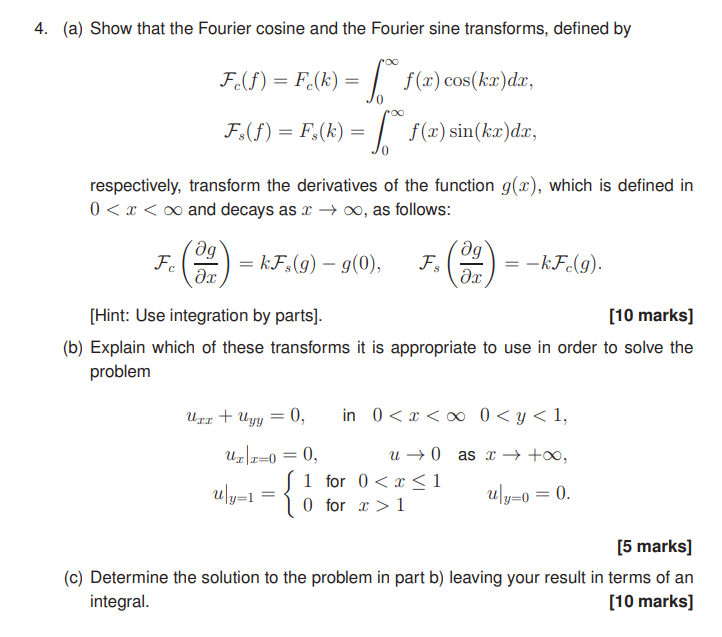 Solved A Show That The Fourier Cosine And The Fourier Sine 4953