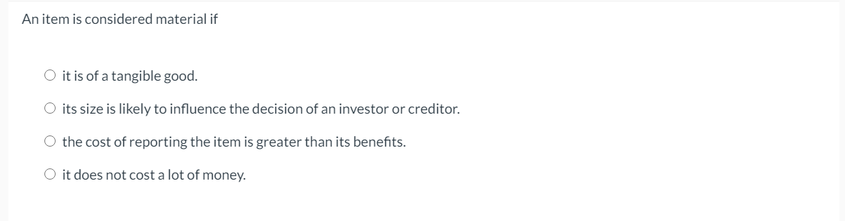 an item is considered material if