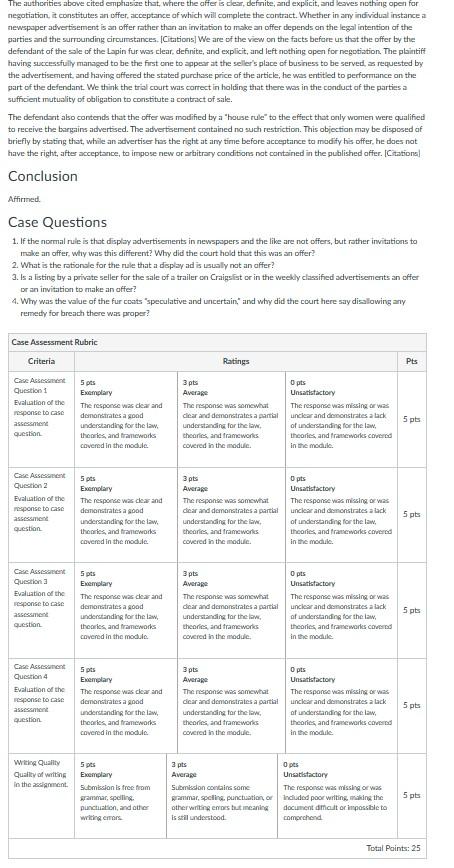 Solved Instructions Flead the fallowing excerpt from a court | Chegg.com