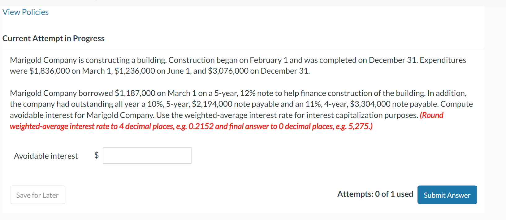Solved Question 6 of 6 View Policies Current Attempt in | Chegg.com