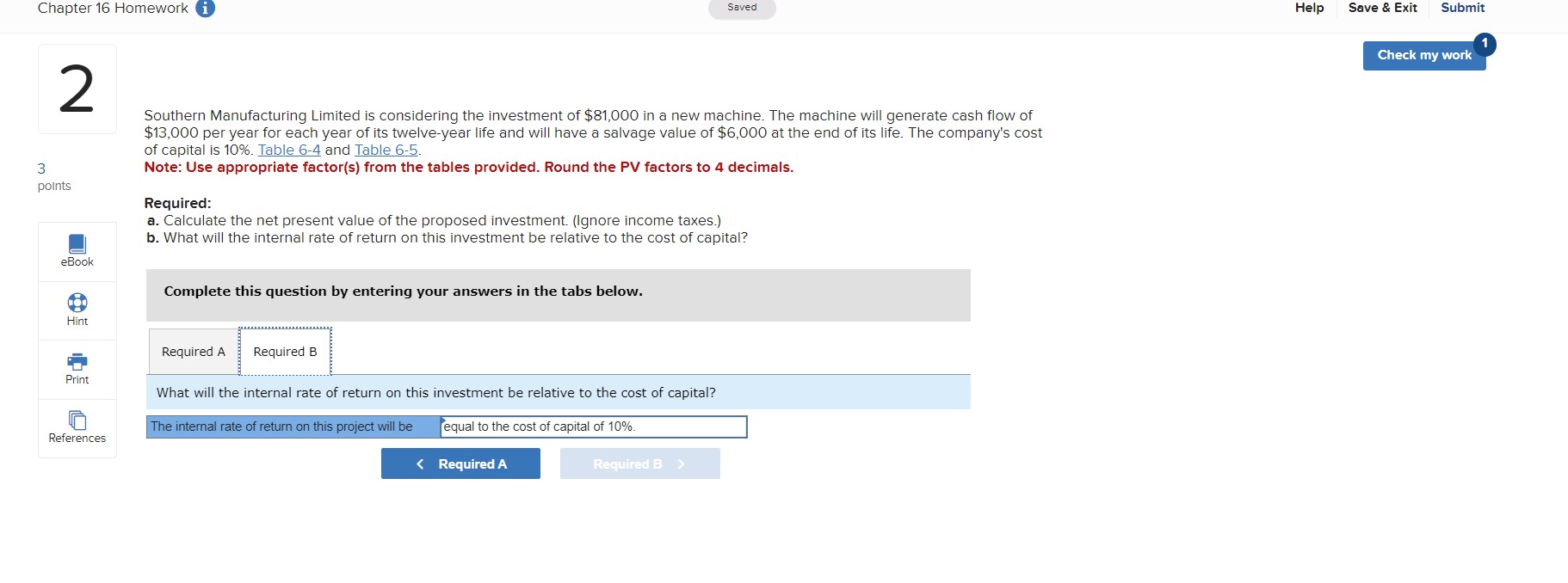 Solved Southern Manufacturing Limited is considering the