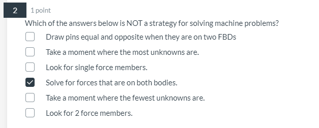 Solved 2 N 1 point Which of the answers below is NOT a | Chegg.com