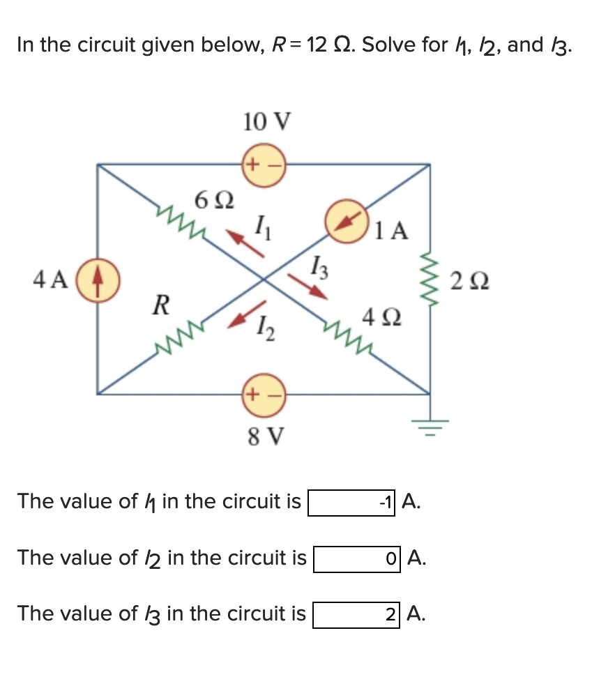 Solved In the circuit given below, R= 12 12. Solve for 11, | Chegg.com