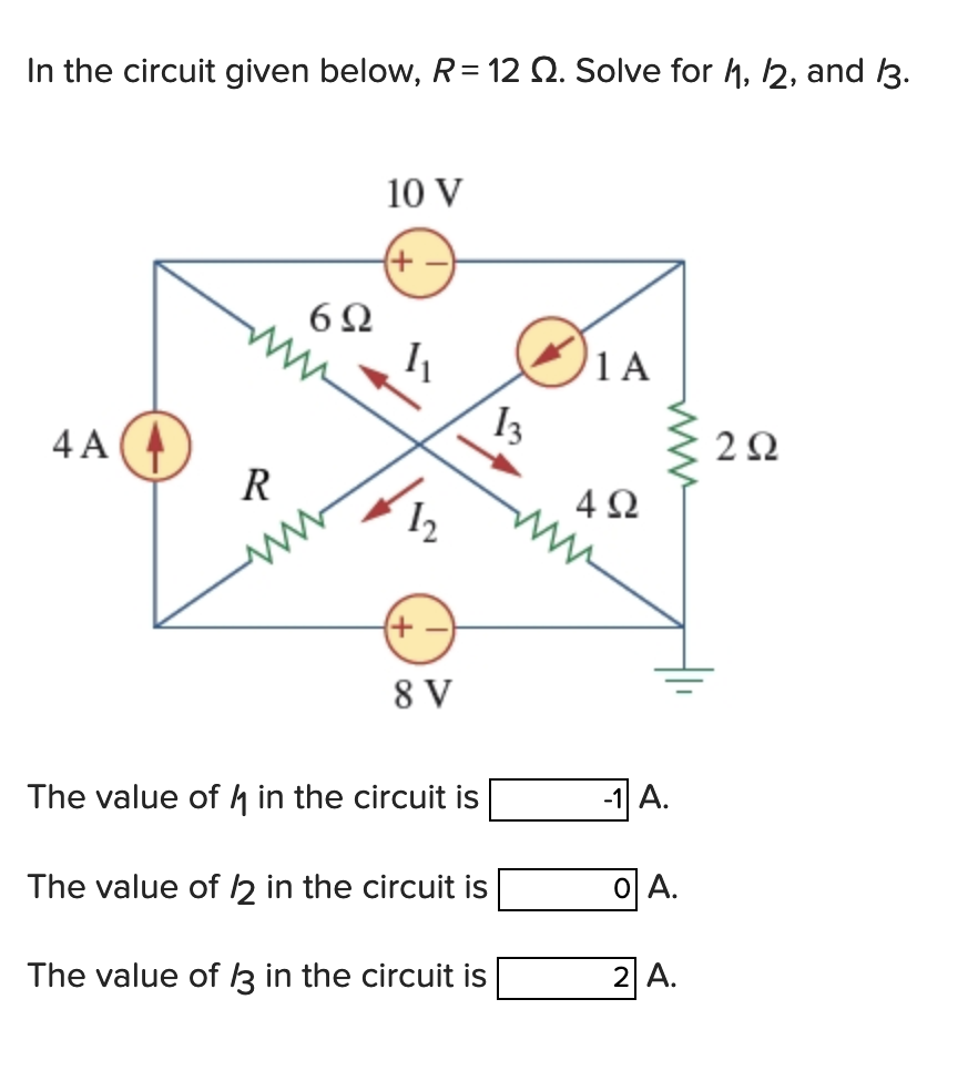 Solved In The Circuit Given Below, R= 12 12. Solve For 11, | Chegg.com