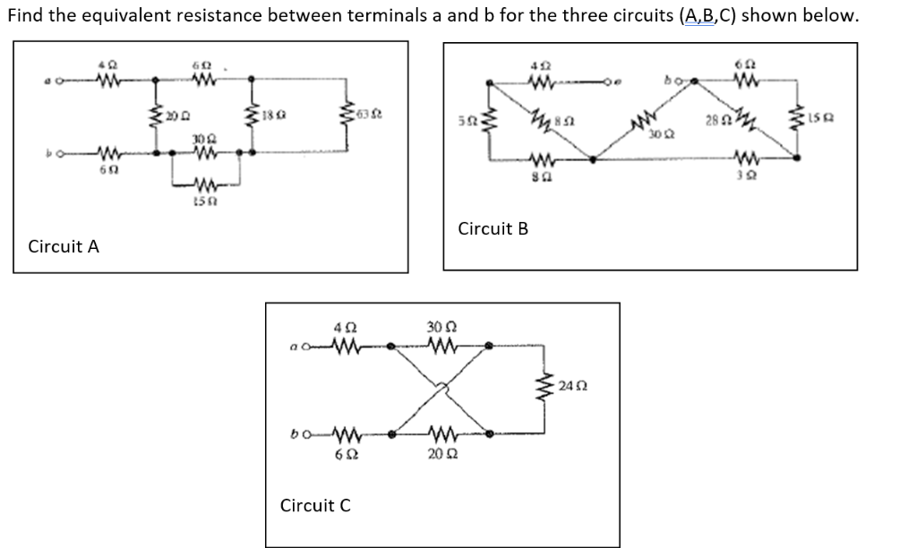Solved Find the equivalent resistance between terminals a | Chegg.com