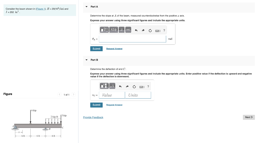 Solved Part A Consider the beam shown in (Figure 1). E = | Chegg.com