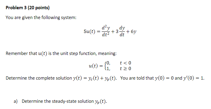 Solved Problem 3 (20 points) You are given the following | Chegg.com