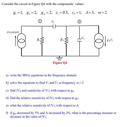 Solved Consider the circuit in Figure Q4 with the | Chegg.com