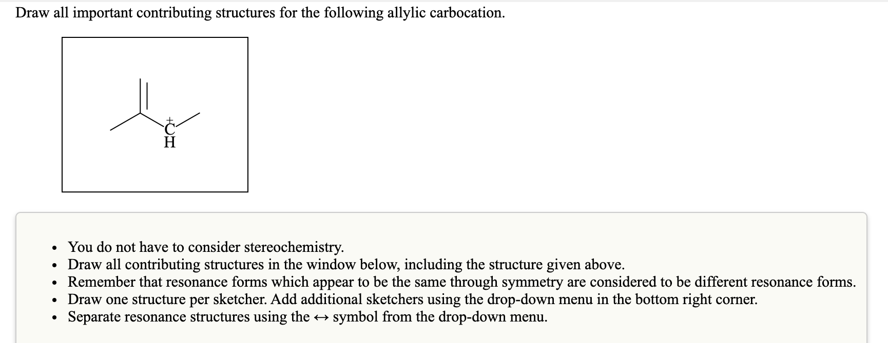 Solved Draw all important contributing structures for the