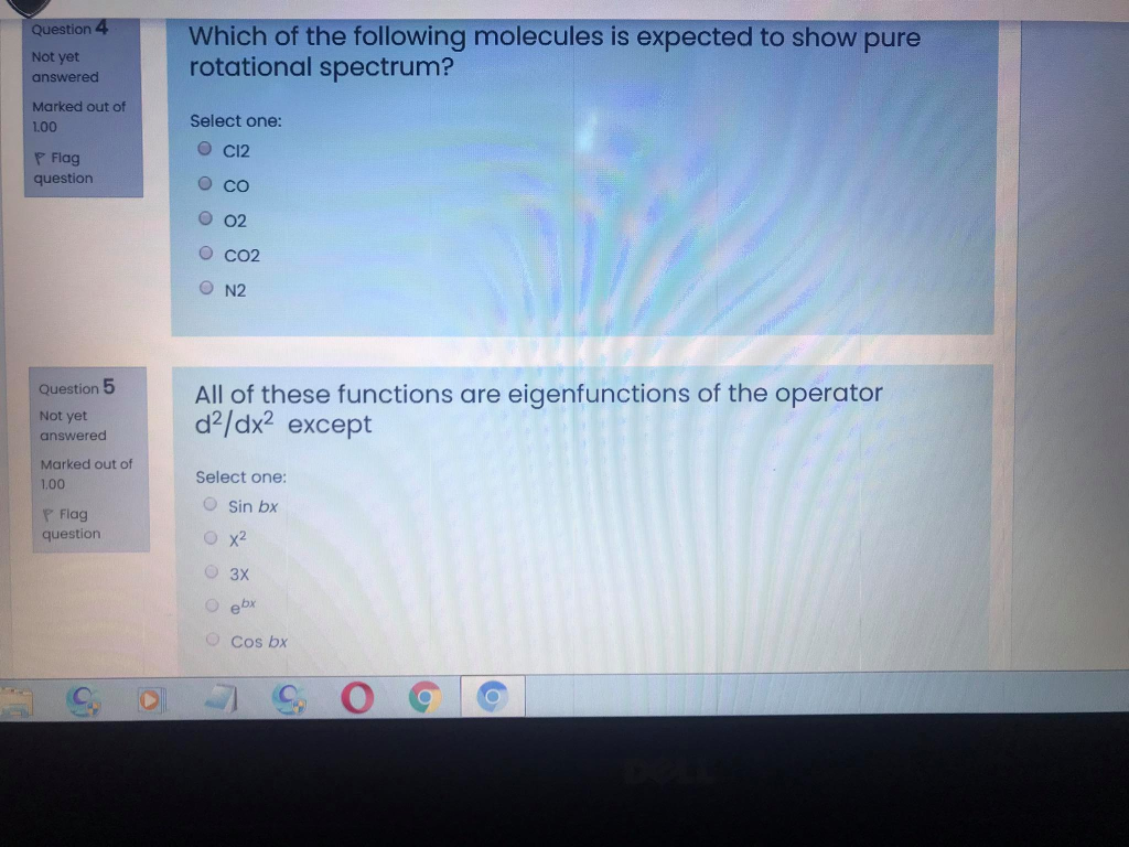 Solved Question 4 Which of the following molecules is | Chegg.com