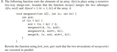 Solved The following function sorts the elements of an array | Chegg.com