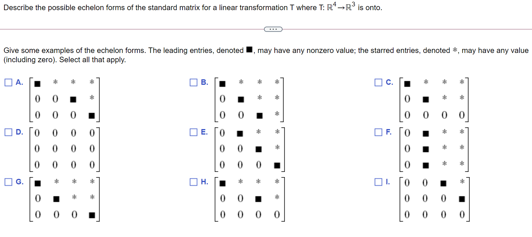 solved-describe-the-possible-echelon-forms-of-the-following-chegg