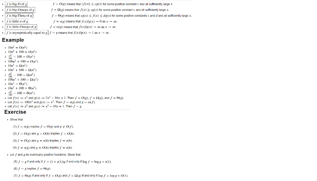 Example - 10n2=O(n2) - 10n2+100=O(n2) - | Chegg.com