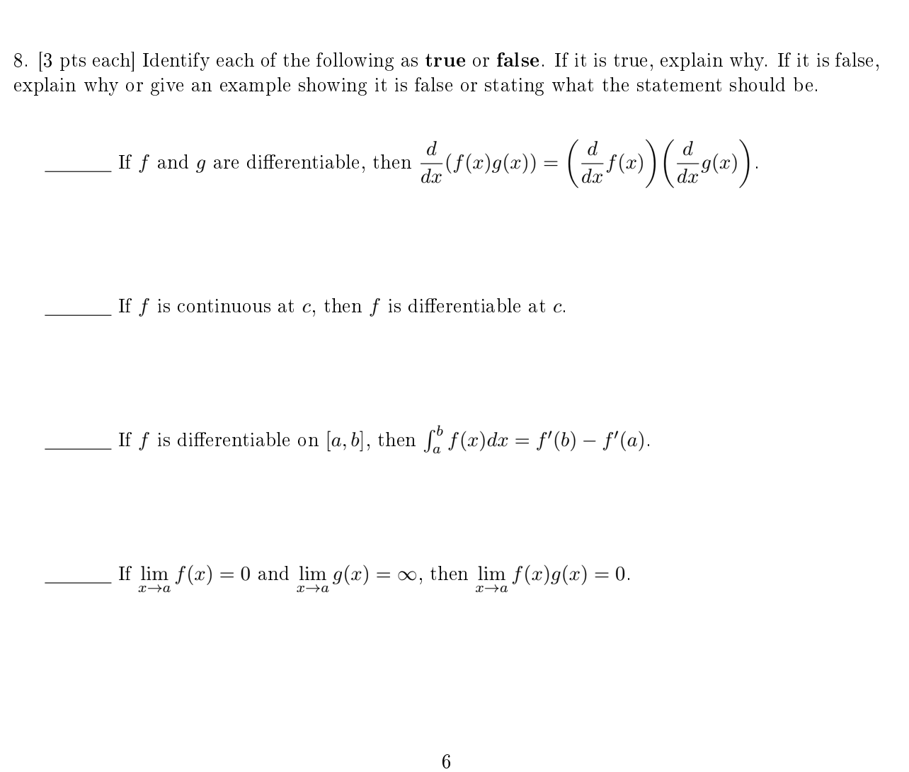 Solved 8. [3 pts each] Identify each of the following as | Chegg.com