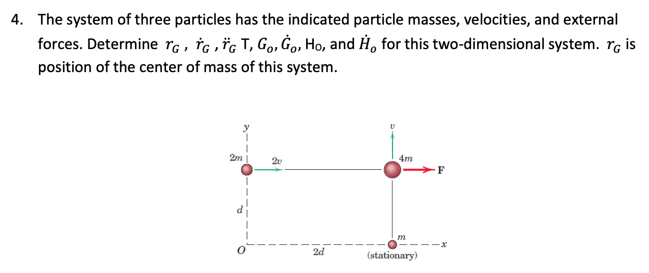 4. The system of three particles has the indicated