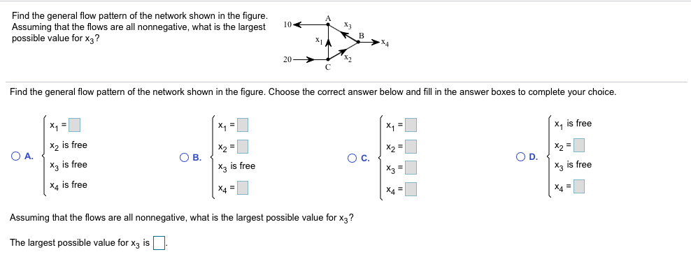 Solved Find the general flow pattern of the network shown in | Chegg.com