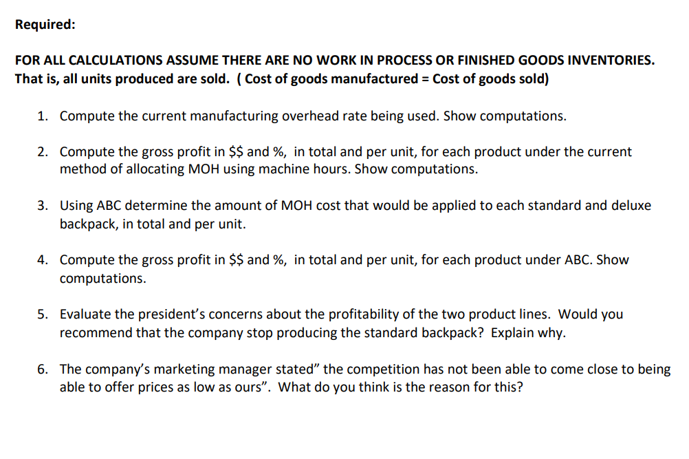 A CASE STUDY BETTER BACKPACKS Inc produces backpacks