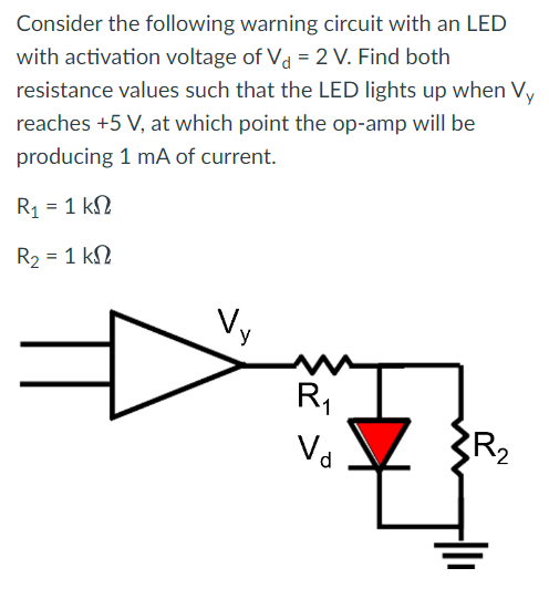 Solved Consider the following warning circuit with an LED | Chegg.com