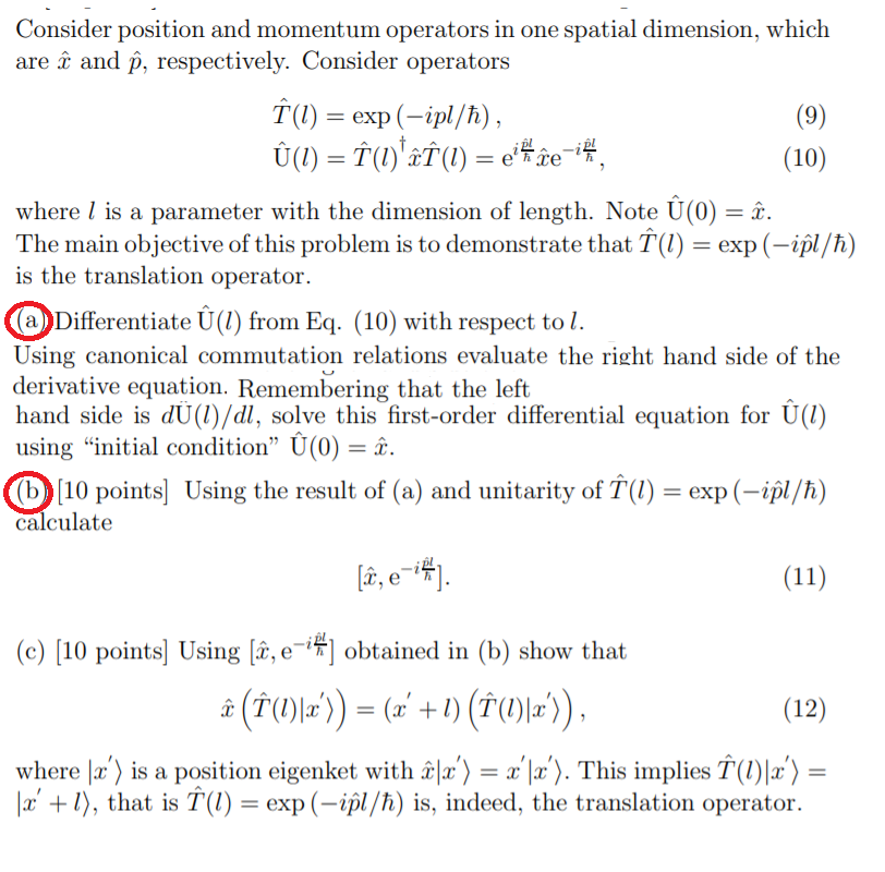 Solved Consider Position And Momentum Operators In One Sp Chegg Com