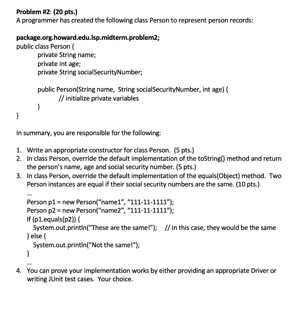 Solved Problem #2: ( 20 Pts.) A Programmer Has Created The | Chegg.com