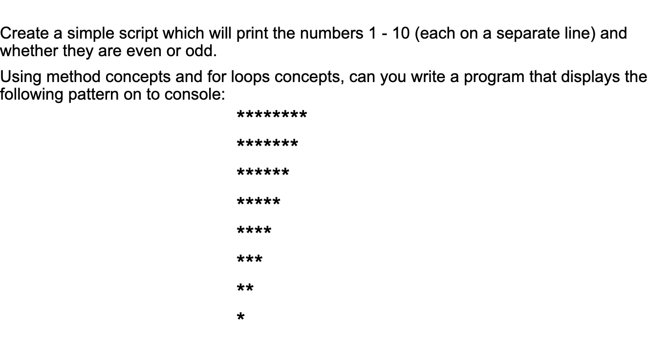 Solved Create a simple script which will print the numbers 1 | Chegg.com