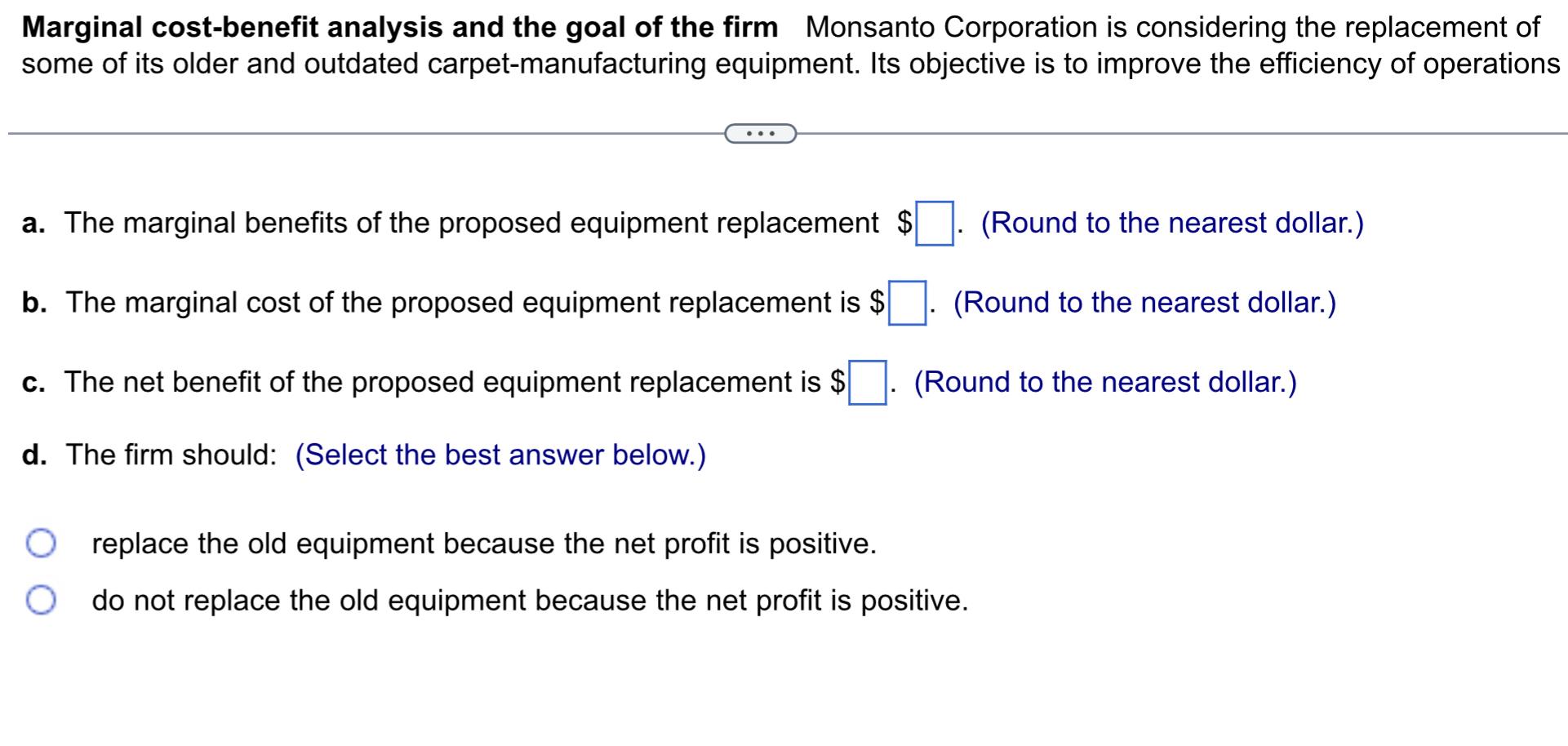 Solved Marginal costbenefit analysis and the goal of the