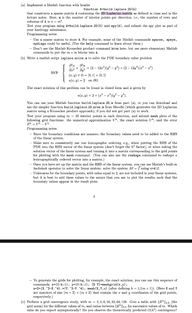 (a) Implement a Matlab function with header function | Chegg.com
