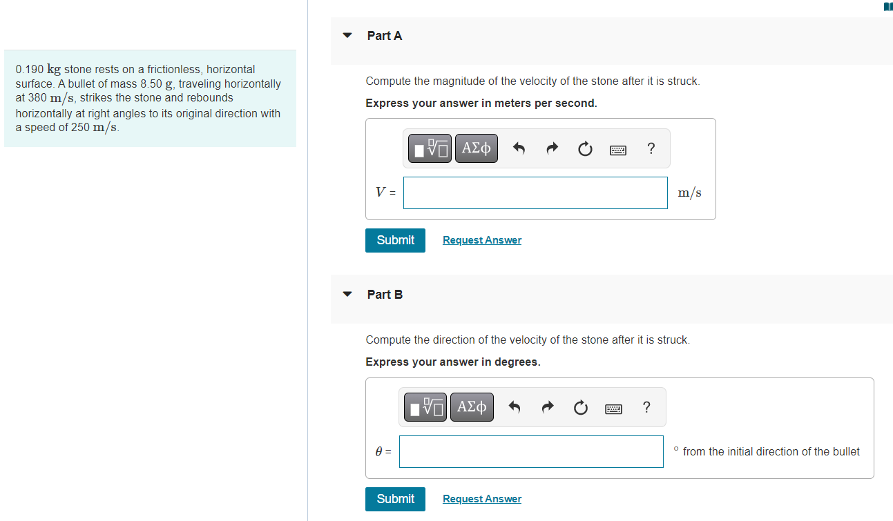 Solved 0.190 kg stone rests on a frictionless, horizontal