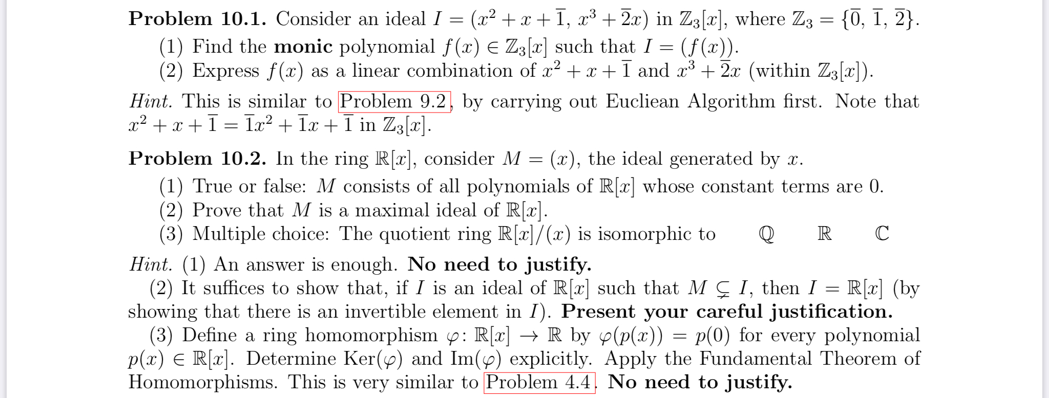 Solved L Problem 10 1 Consider An Ideal I X2 X Chegg Com