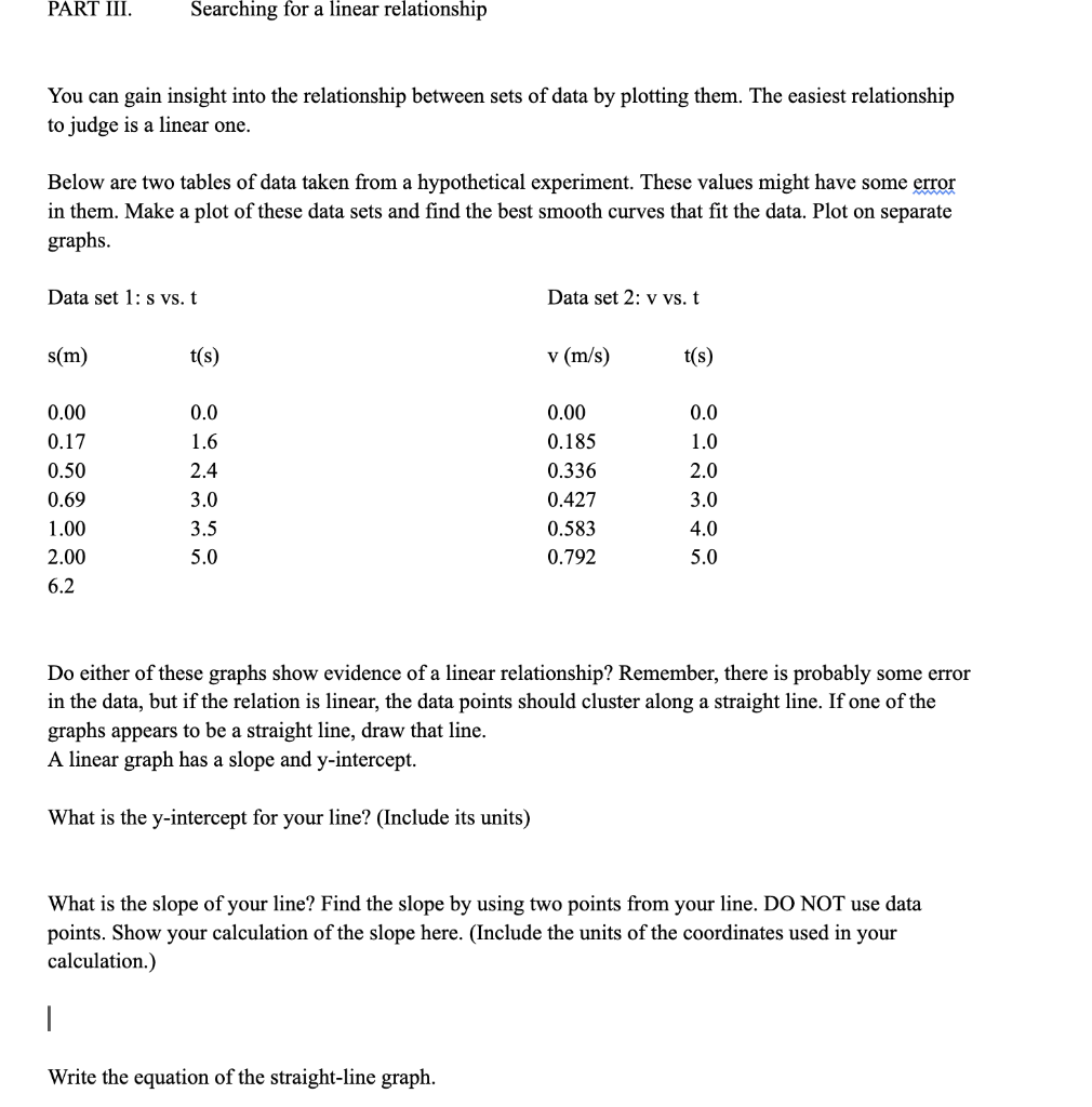 solved-part-iii-searching-for-a-linear-relationship-you-can-chegg