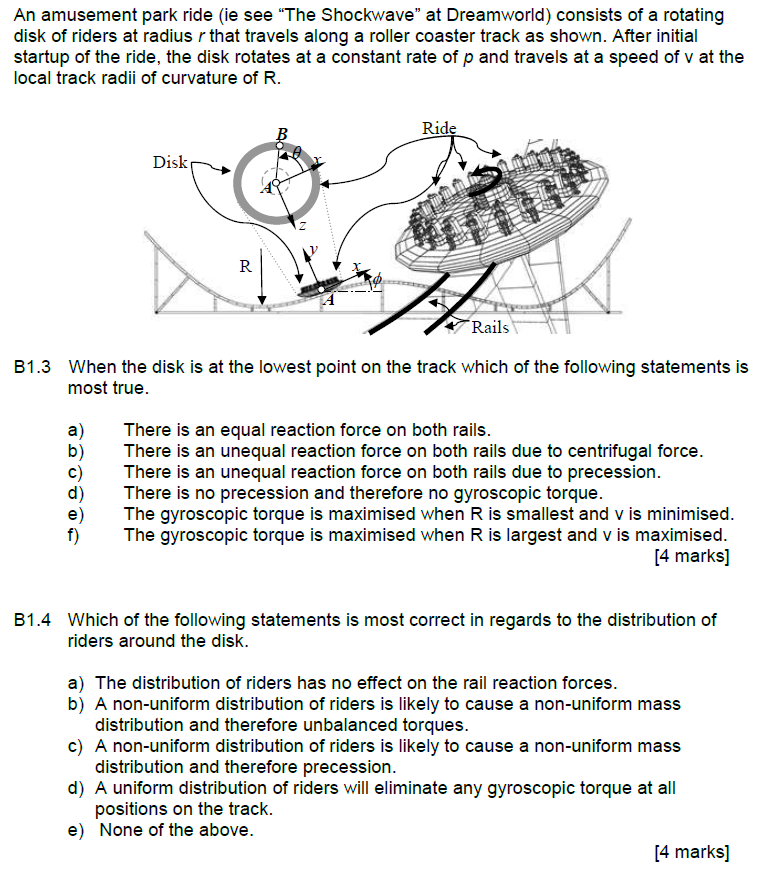 Solved An amusement park ride ie see