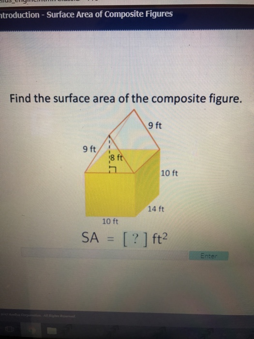Solved Find the surface area of the composite figure. SA = | Chegg.com