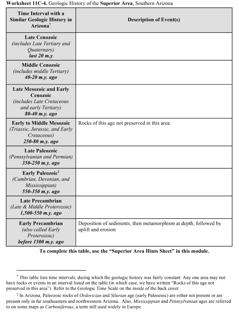 Printable Geologic Time Worksheets, image size:772x1024