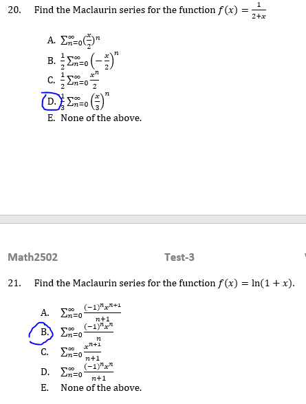 Solved 1 Find The Maclaurin Series For The Function F Chegg Com