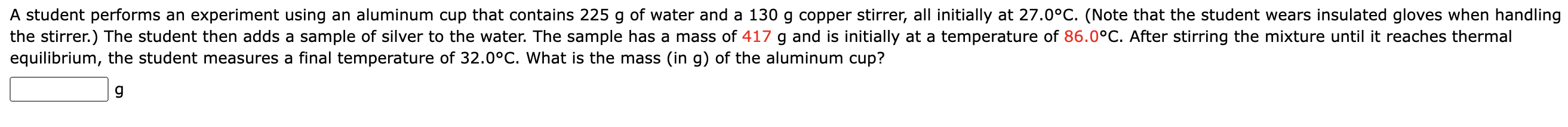 Solved A student performs an experiment using an aluminum | Chegg.com