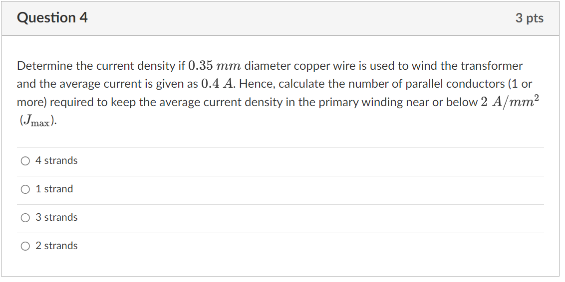 Solved Question 4 3 Pts Determine The Current Density If | Chegg.com