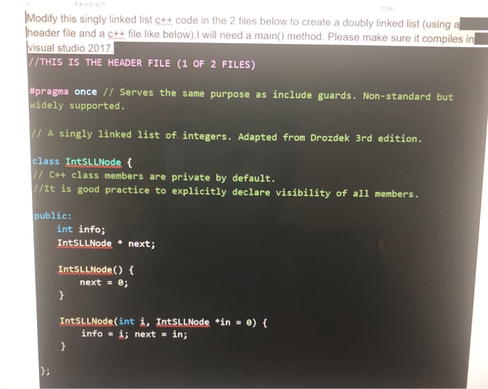 Solved I want to simply modify this code below for a singly | Chegg.com