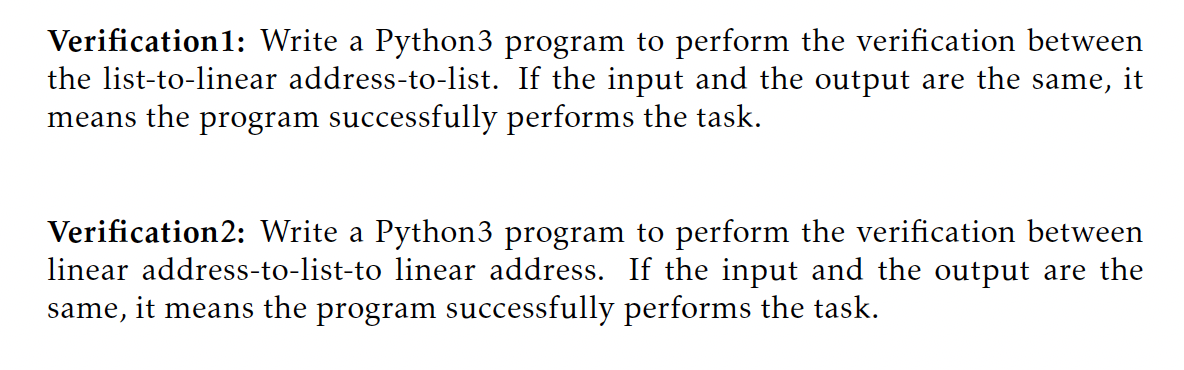 Solved Verification Program: Write a Python3 program to | Chegg.com