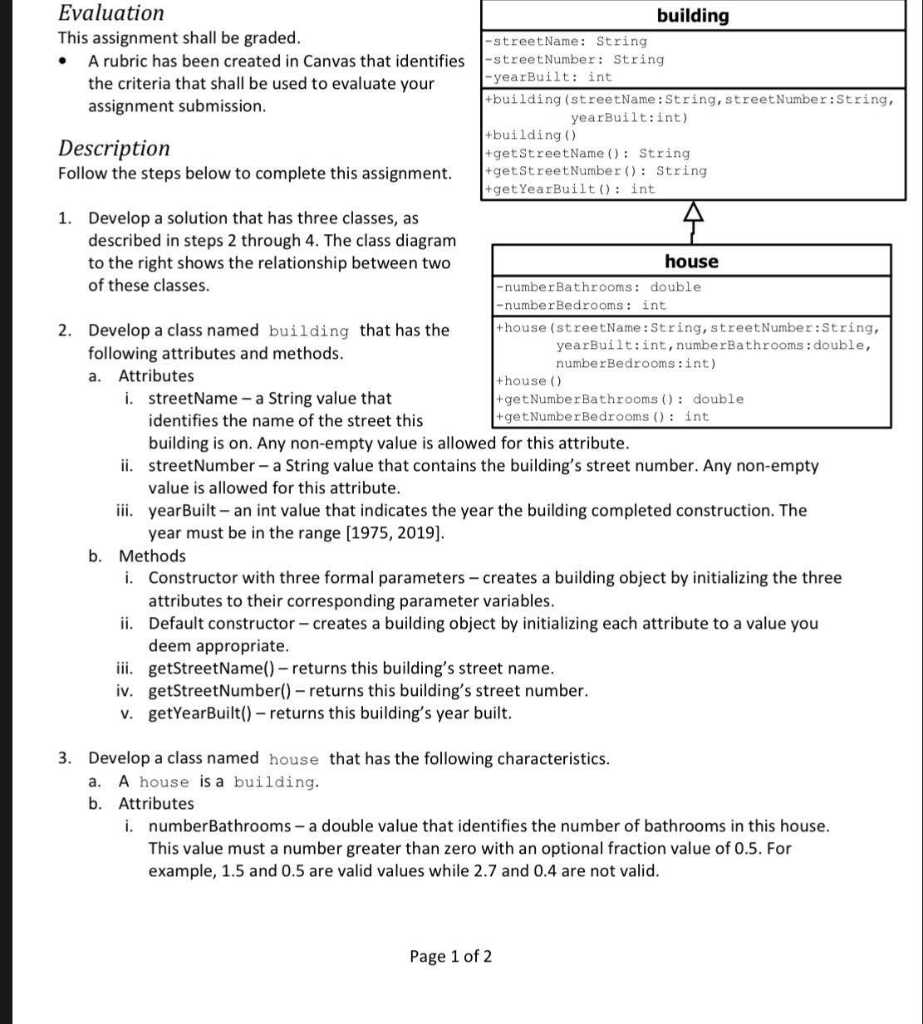 Solved Evaluation This assignment shall be graded building | Chegg.com