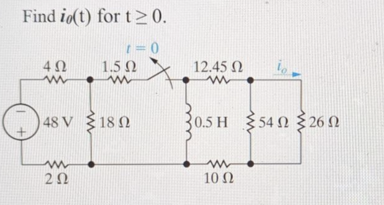 Solved Find I0 T For T≥0