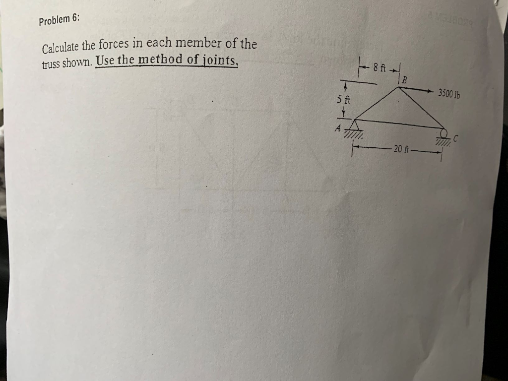Solved determine the force in each member of the truss shown | Chegg.com