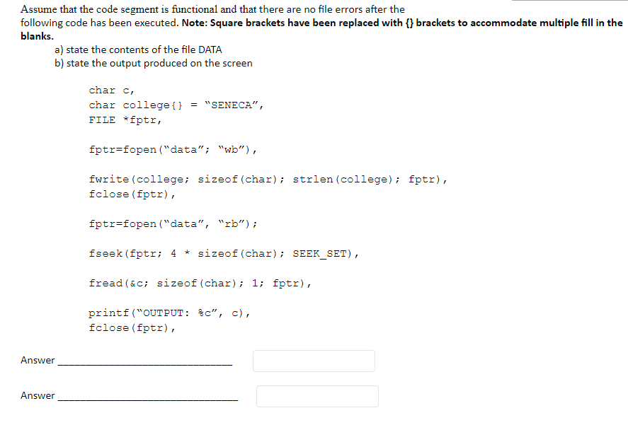 Solved Assume that the code segment is functional and that | Chegg.com