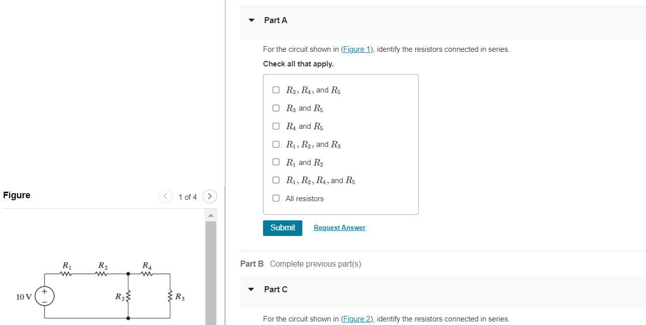 Solved Part A For the circuit shown in (Figure 1), identify | Chegg.com